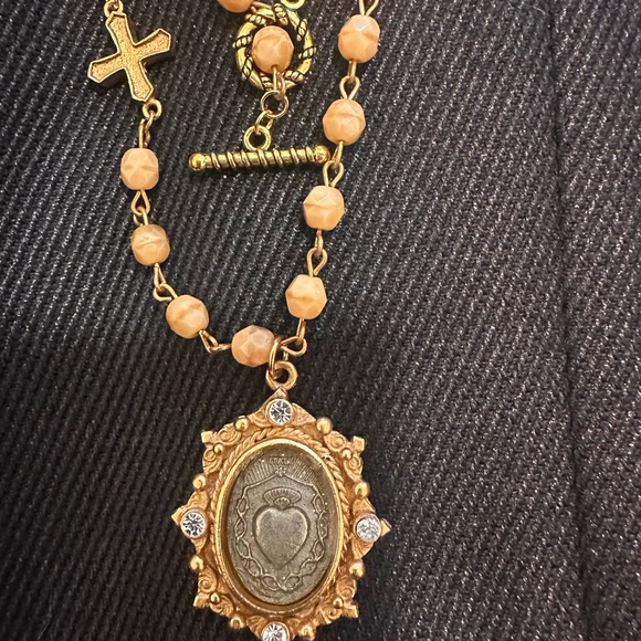 Virgins Saints & Angels Gold and Silver Heart Pendant Necklace (one of a kind!) - Picture 3 of 5